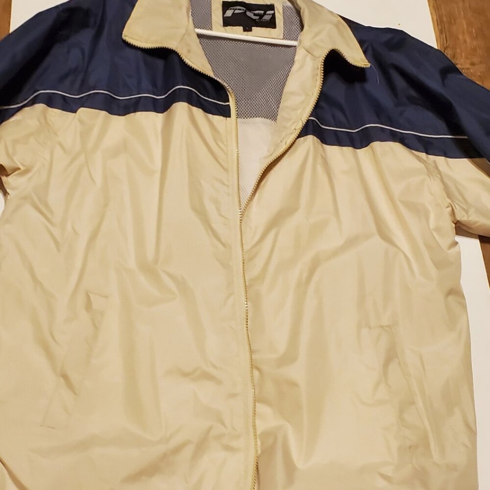 Pear Connection Inc. PCI Shell Wind Breaker Jacket Beige/Blue